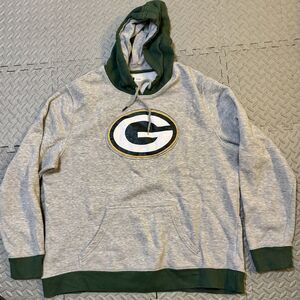 NFL Green Bay Packers Hoodie & Hat Bundle Gray Green Pullover Sweatshirt 2XL L